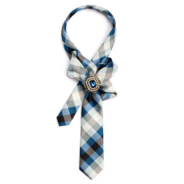 Ascot necktie bold checks