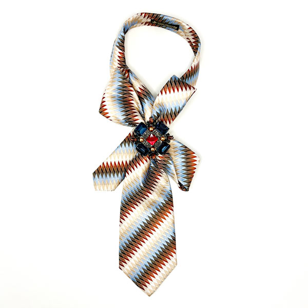 Ascot necktie contemporary stripes