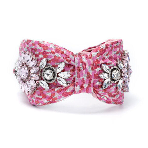 Extra wide animal print brocade headband