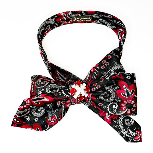 Bow necktie floral pattern