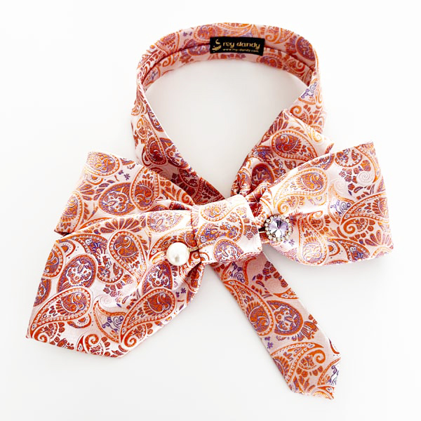 Bow necktie paisley pattern
