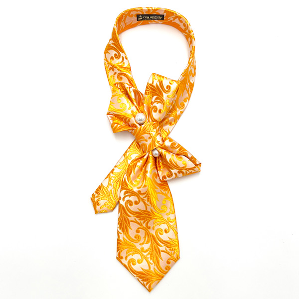 Ascot necktie jacquard floral pattern