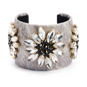 Silver Baroque metal cuff bracelet
