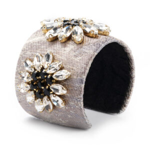 Silver Baroque metal cuff bracelet