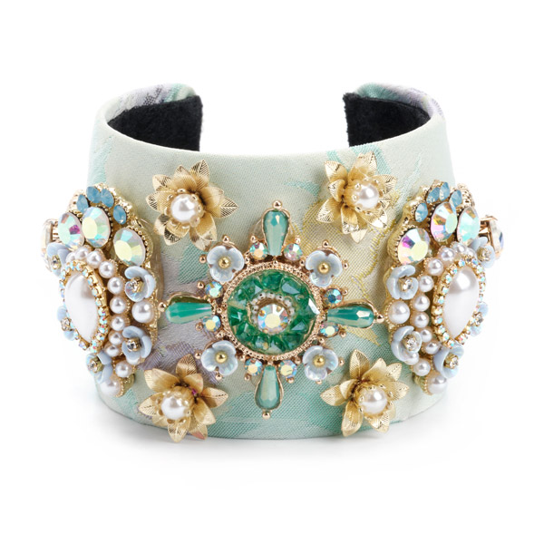 Mint Baroque metal cuff bracelet
