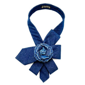 Neckerchief denim necktie in blue