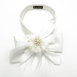 Bow necktie embossed tonal weave