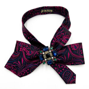 Bow necktie floral and paisley pattern